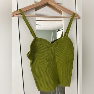 wild fable Olive Green Ribbed Sweetheart Cami